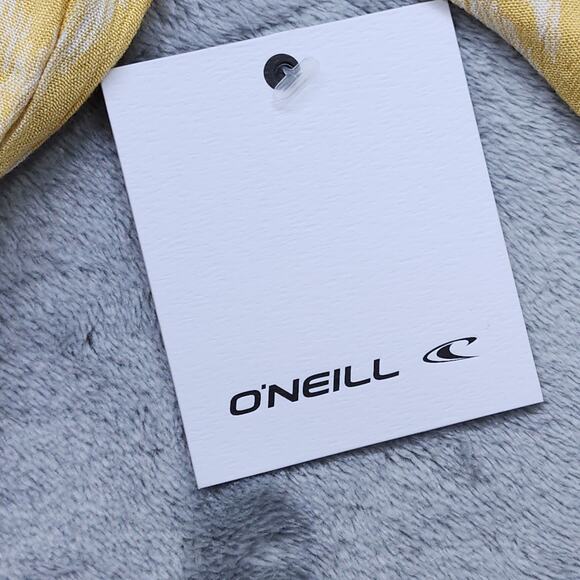 NEW O'Neill Top Womens L Yellow White Sylas Isabella Ikat Crop Viscose Boho - Picture 5 of 10